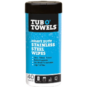 Tub O' Towels Stainless Steel Wipes 40 Count